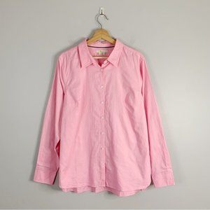 Boden Womens The Cotton Shirt Button Down Pink Blouse